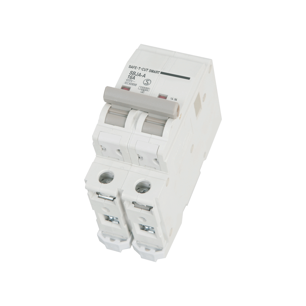 เซอร์กิตเบรกเกอร์ 16 แอมป์ 2 โพล 10KA เซฟ-ที-คัท สมาร์ท รุ่น US สีขาว